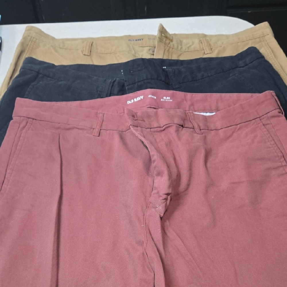 Old Navy Chinos Black and Tan Cotton Blend